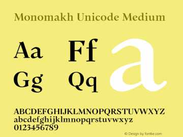 Schriftart Monomakh Unicode