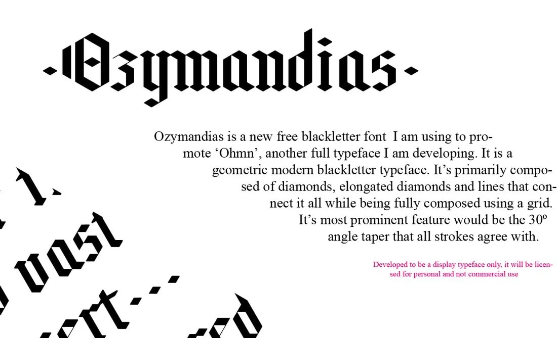 Schriftart Ozymandias