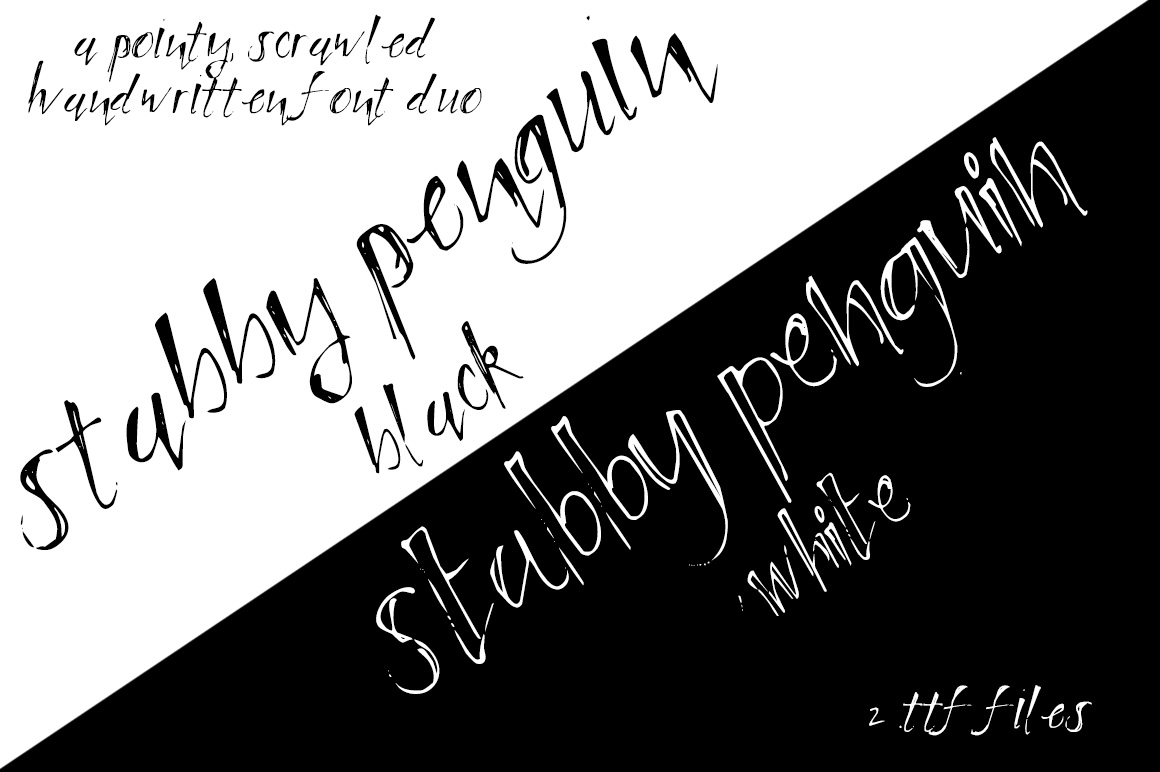 Schriftart Stabby Penguin
