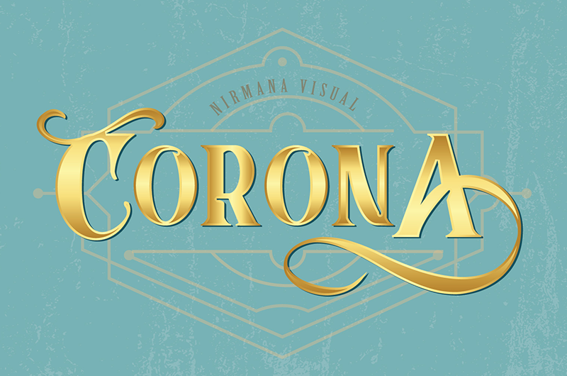 Schriftart Corona