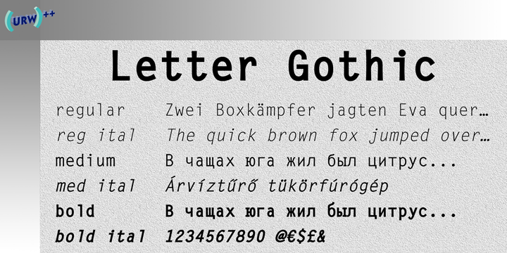 Schriftart Letter Gothic
