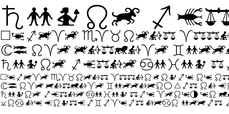 Schriftart Linotype Astrology Pi