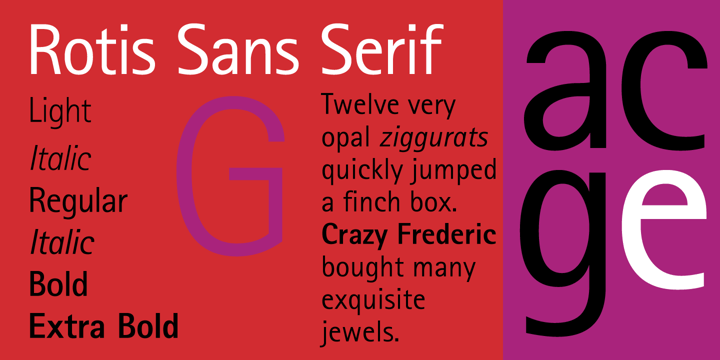 Schriftart Rotis Sans Serif Std