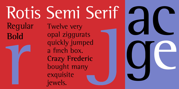 Schriftart Rotis Semi Serif