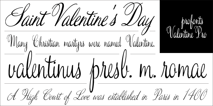 Schriftart Valentine