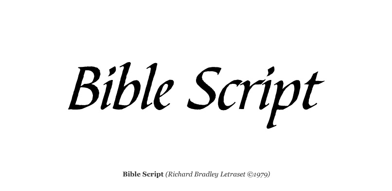 Schriftart Bible Script