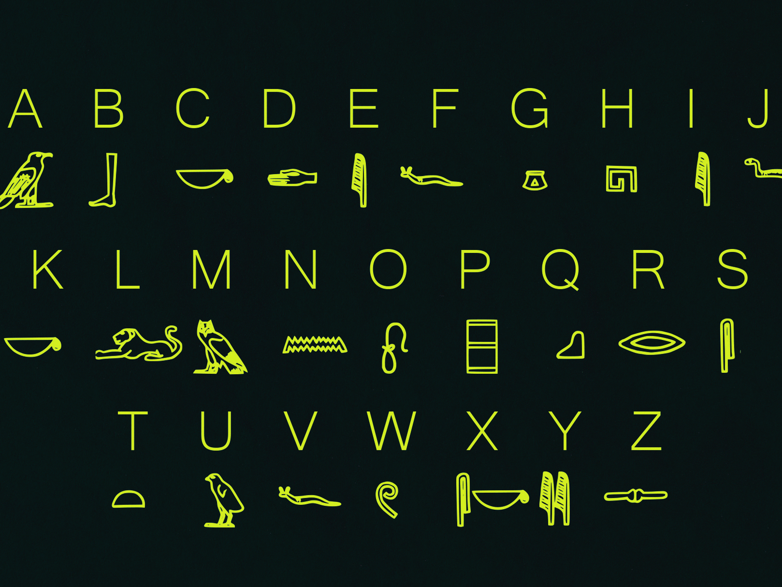 Schriftart Hyroglyphes