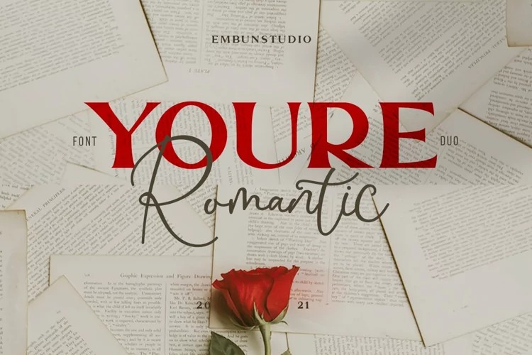 Schriftart Youre Romantic