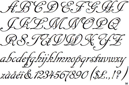 Schriftart Cancellaresca Script