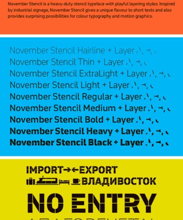 Schriftart November Stencil Pro