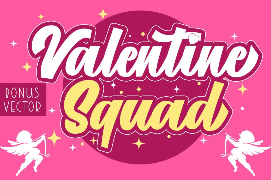 Schriftart Valentine Squad