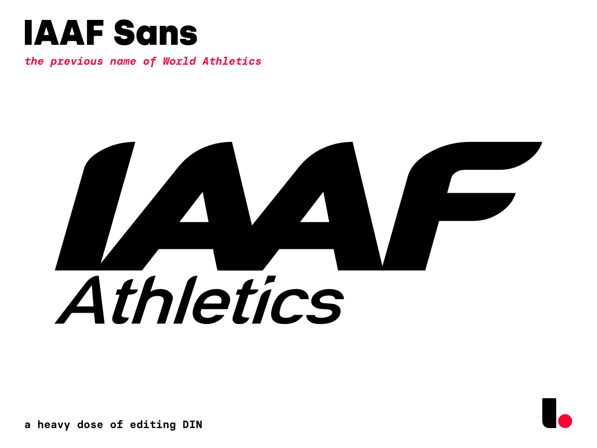 Schriftart IAAF Sans