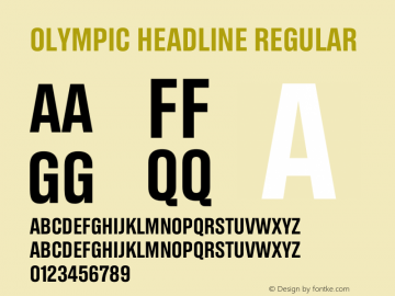 Schriftart Olympic Headline Condensed