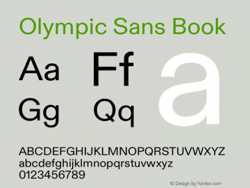 Schriftart Olympic Sans