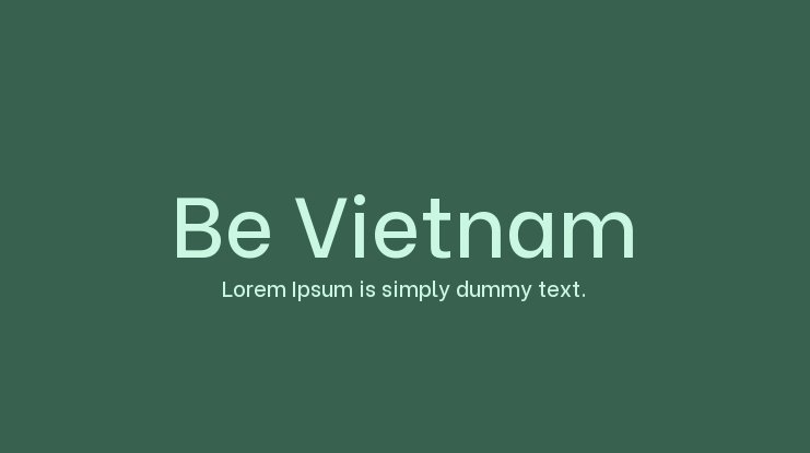 Schriftart Be Vietnam Pro