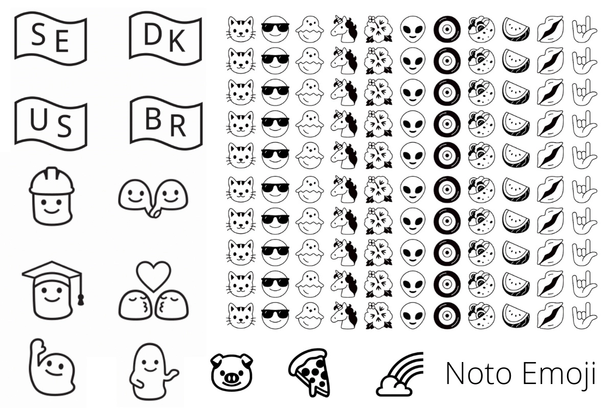 Schriftart Noto Emoji