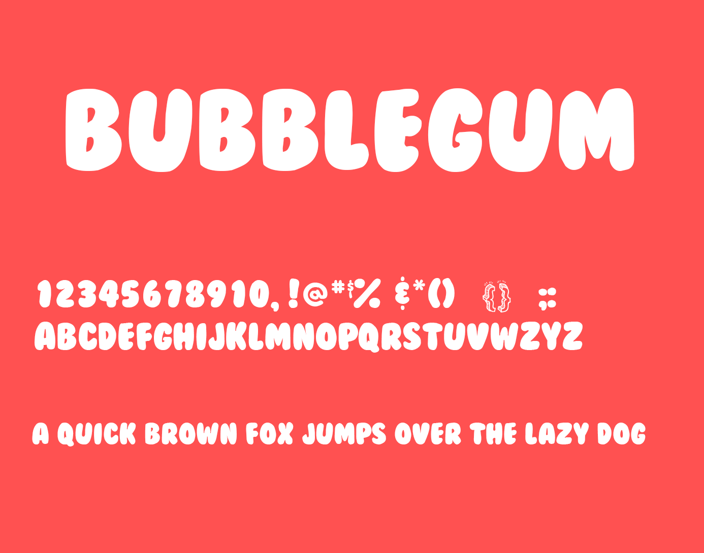 Schriftart BubbleGum