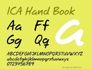 Schriftart ICA Hand