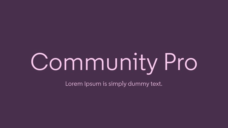 Schriftart Community Pro