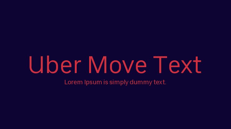 Schriftart Uber Move Text HEB