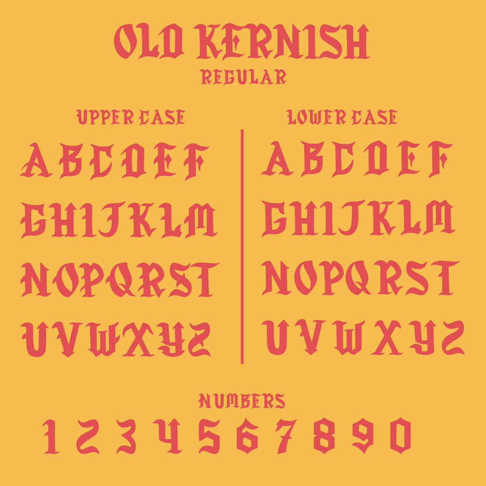 Schriftart Old Kernish