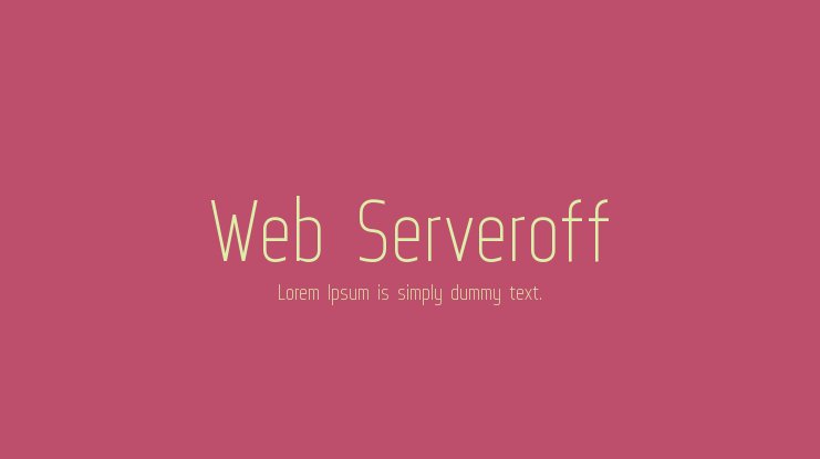 Schriftart Web Serveroff