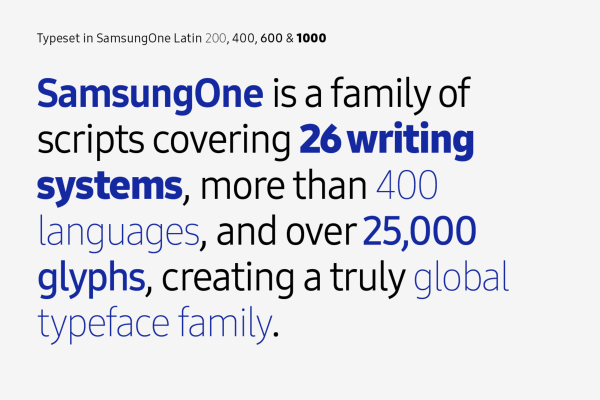 Schriftart Samsung One LCG