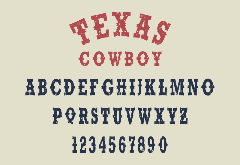 Schriftart Texas Cowboy
