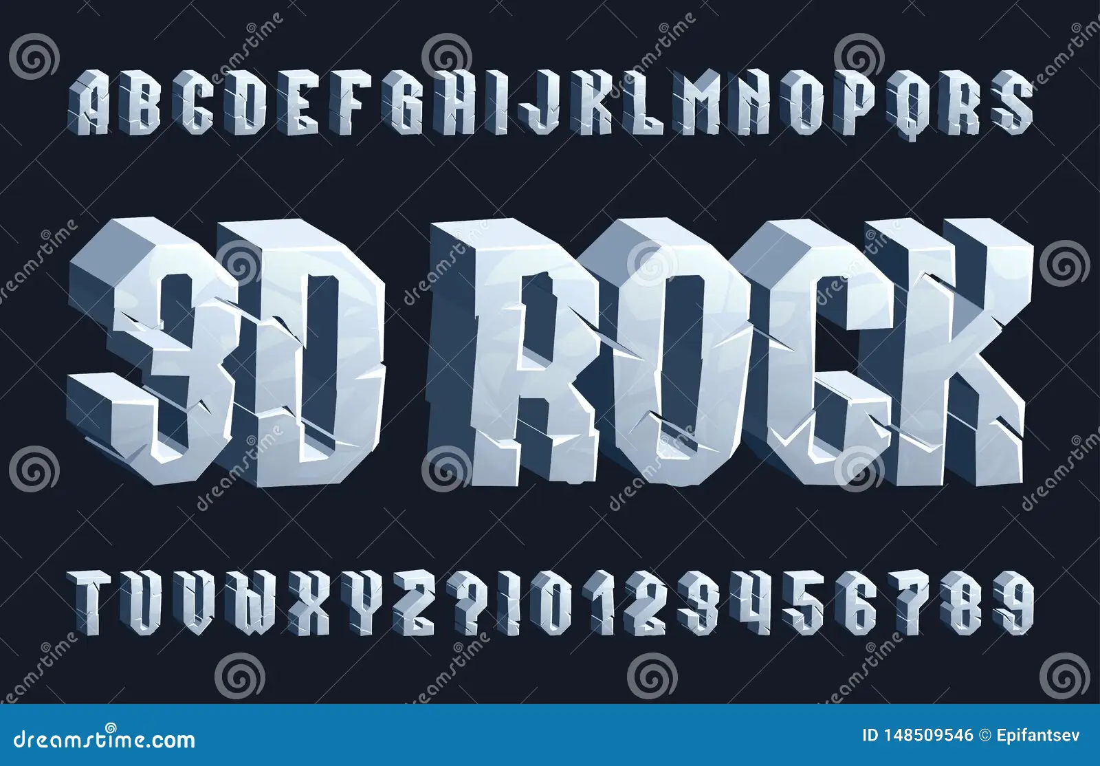 Schriftart Rock 3D