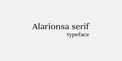 Schriftart Alarionsa Serif