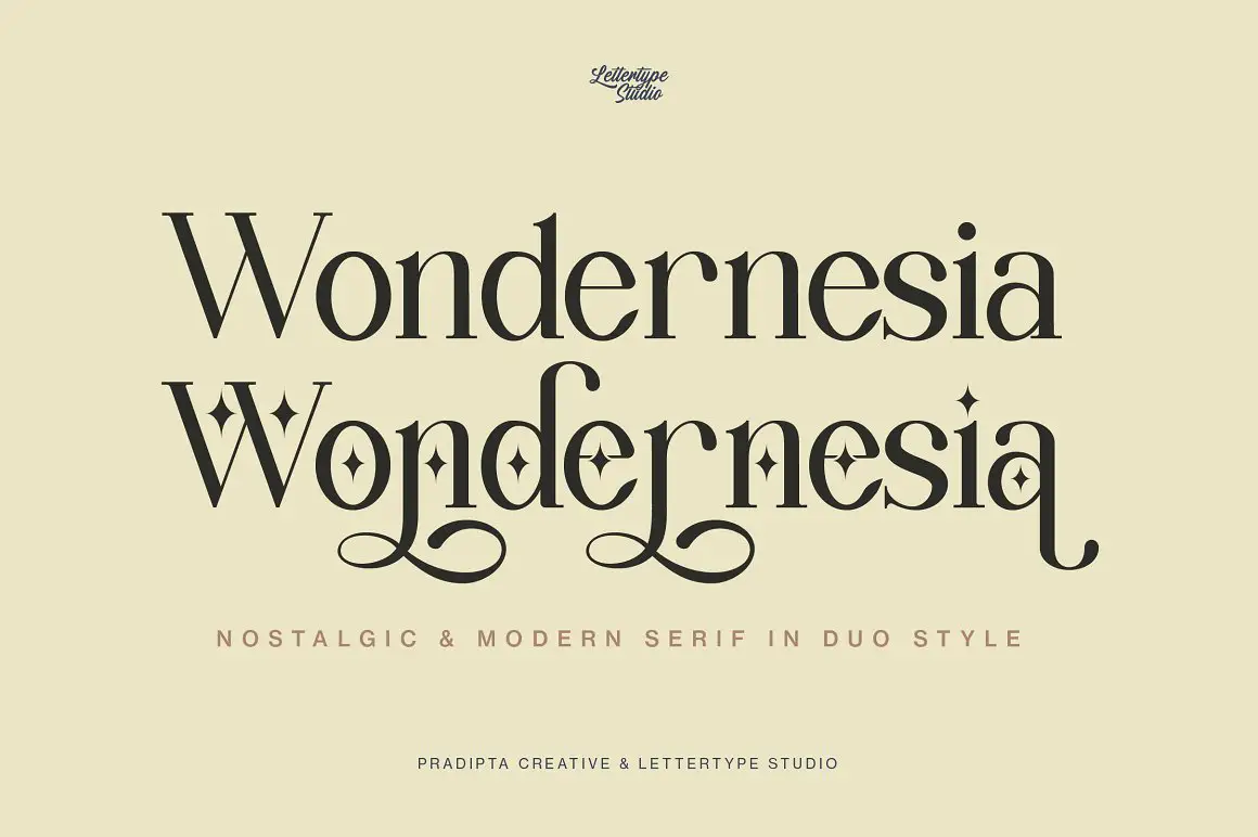 Schriftart Wondernesia