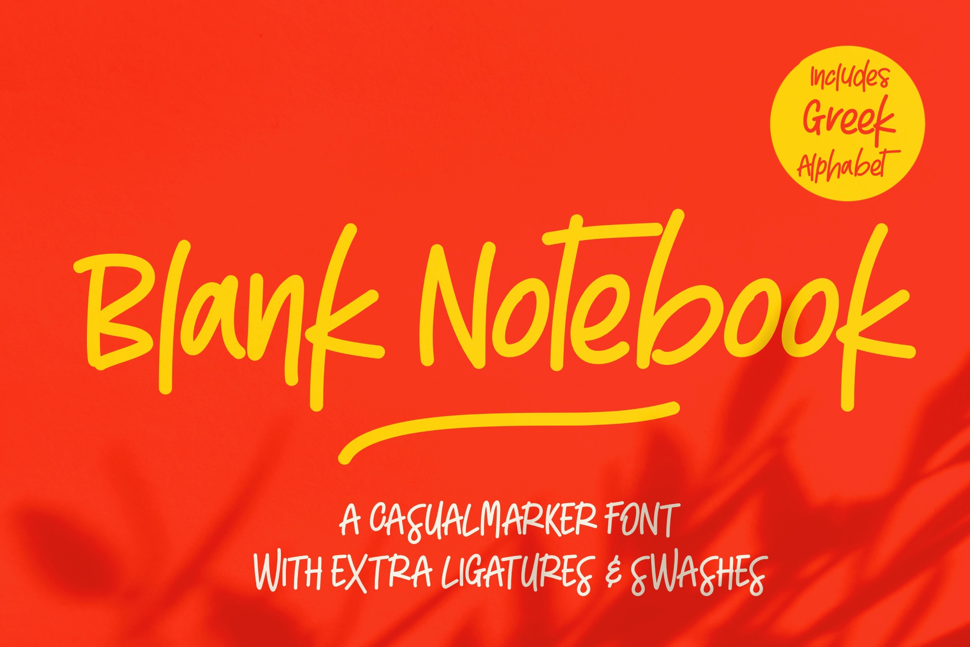 Schriftart Blank Notebook