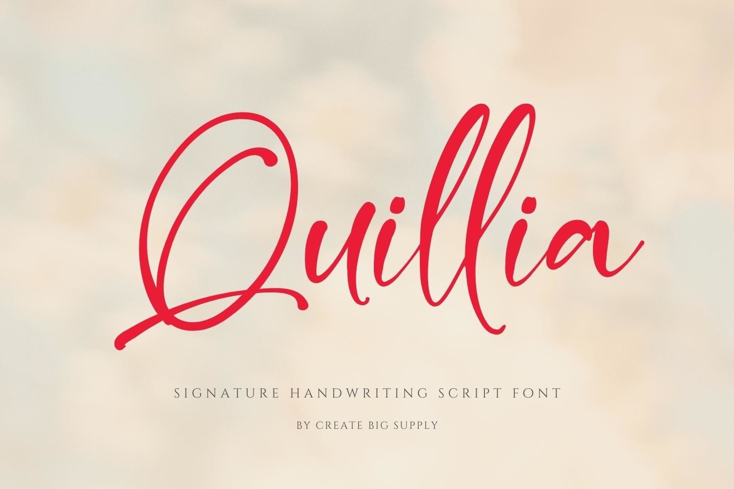 Schriftart Quillia