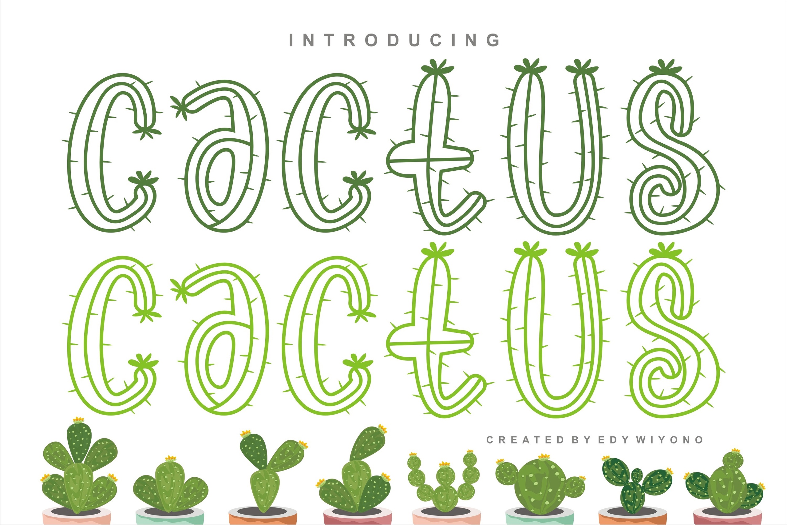 Schriftart Cactus Plants