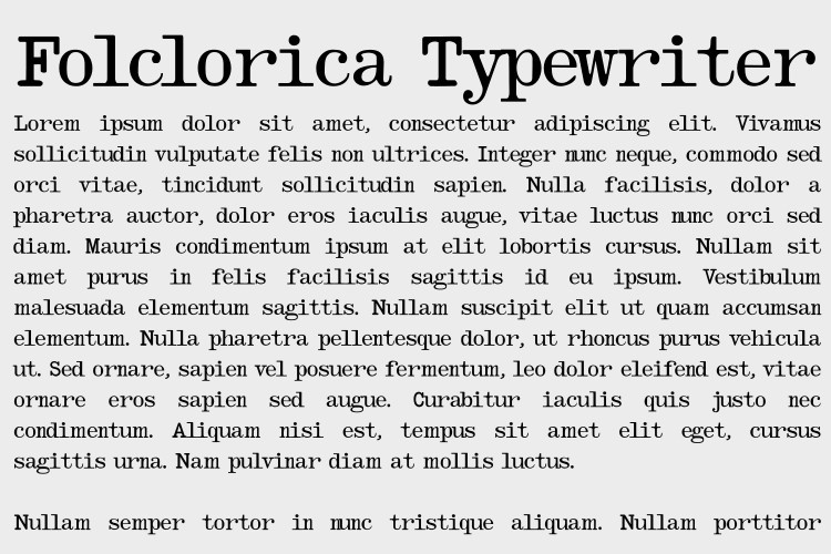 Schriftart Folclorica Typewriter