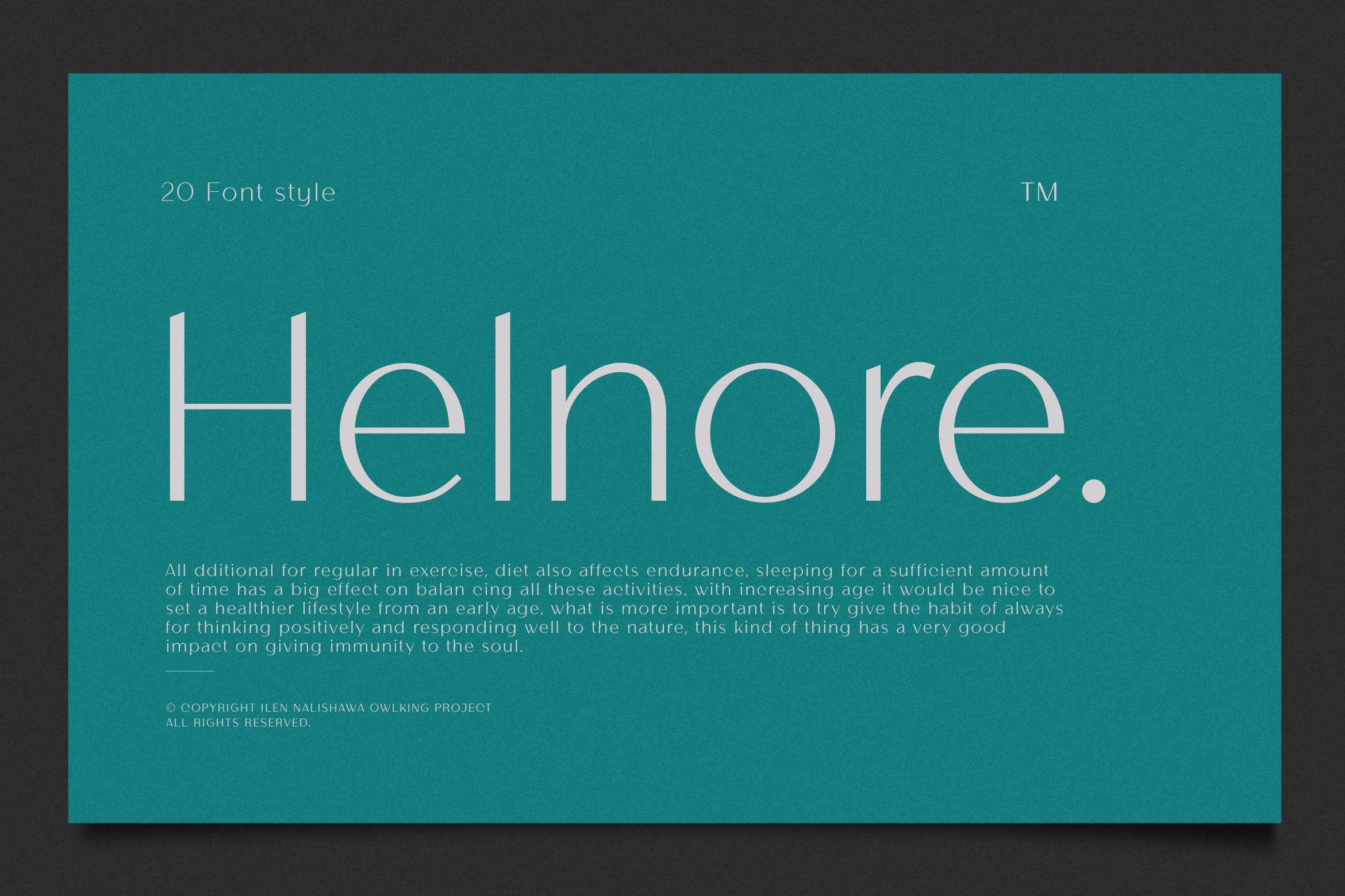 Schriftart Helnore