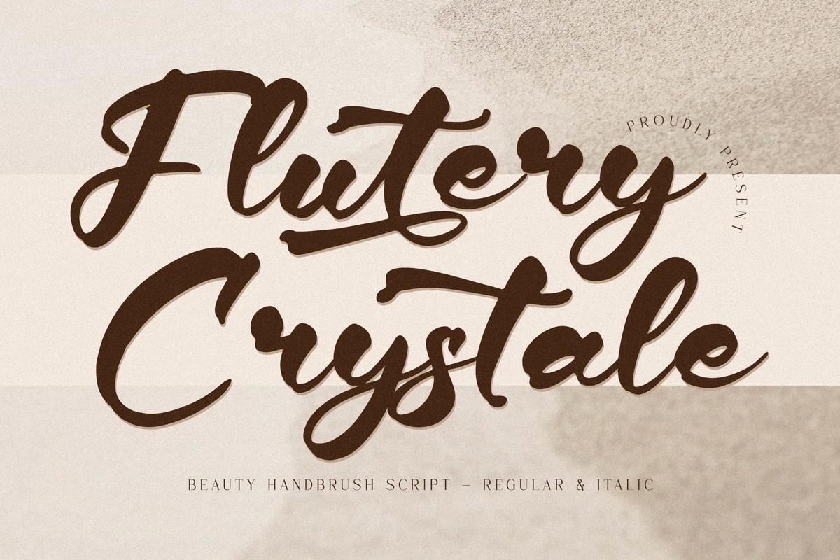 Schriftart Flutery Crystale