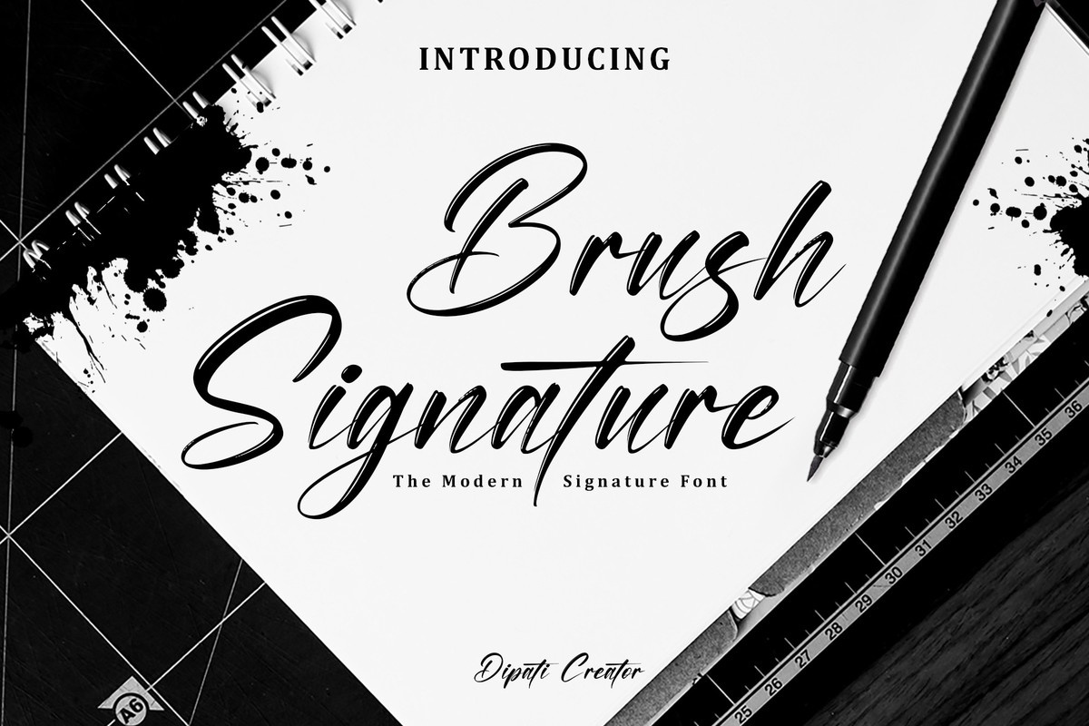 Schriftart Brush Signature