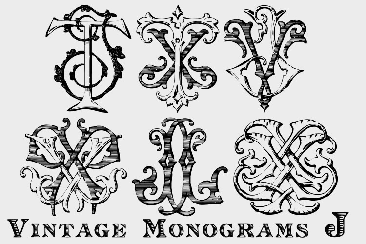 Schriftart Monocracy Vintage Monograms J