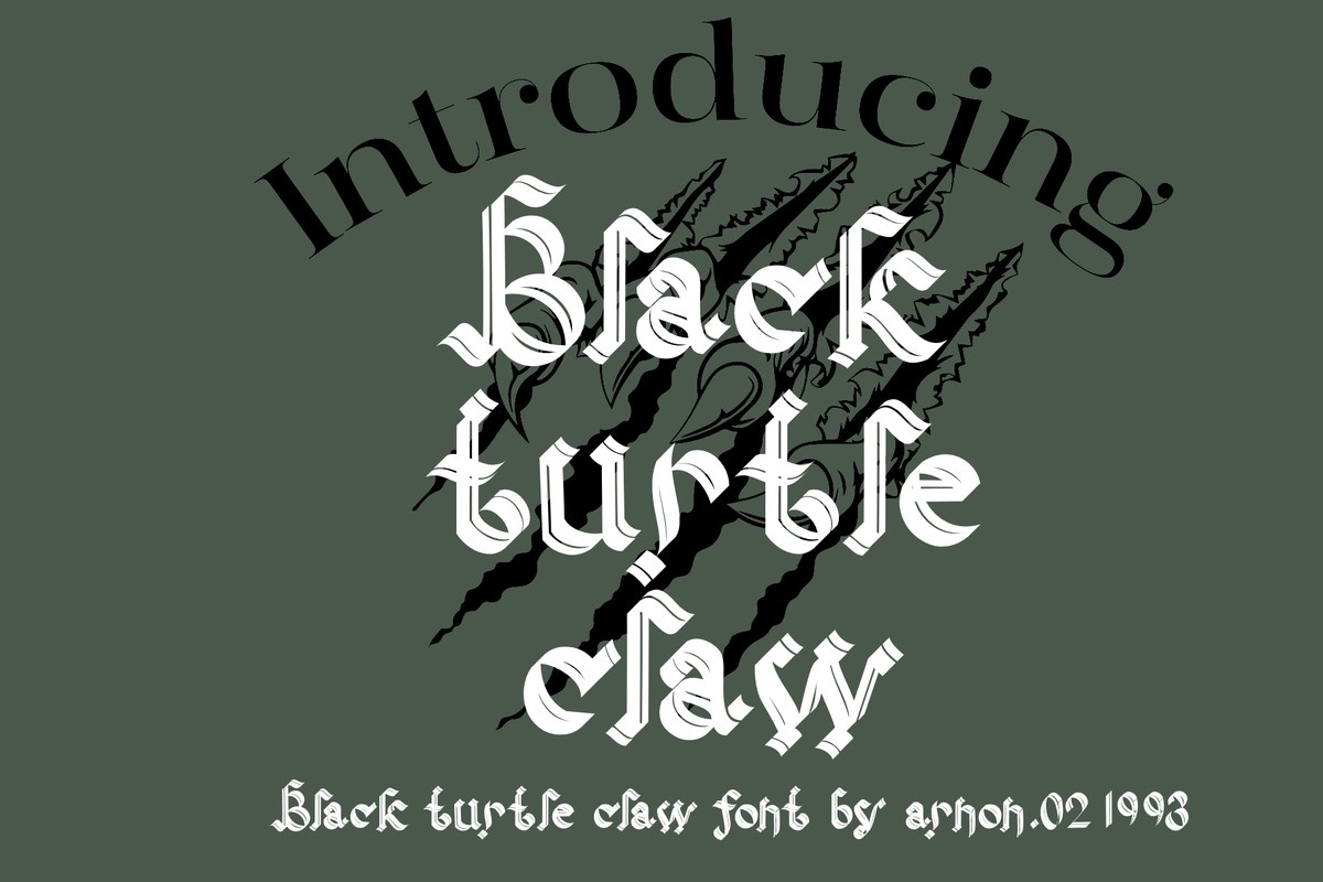 Schriftart Black Turtle Claw