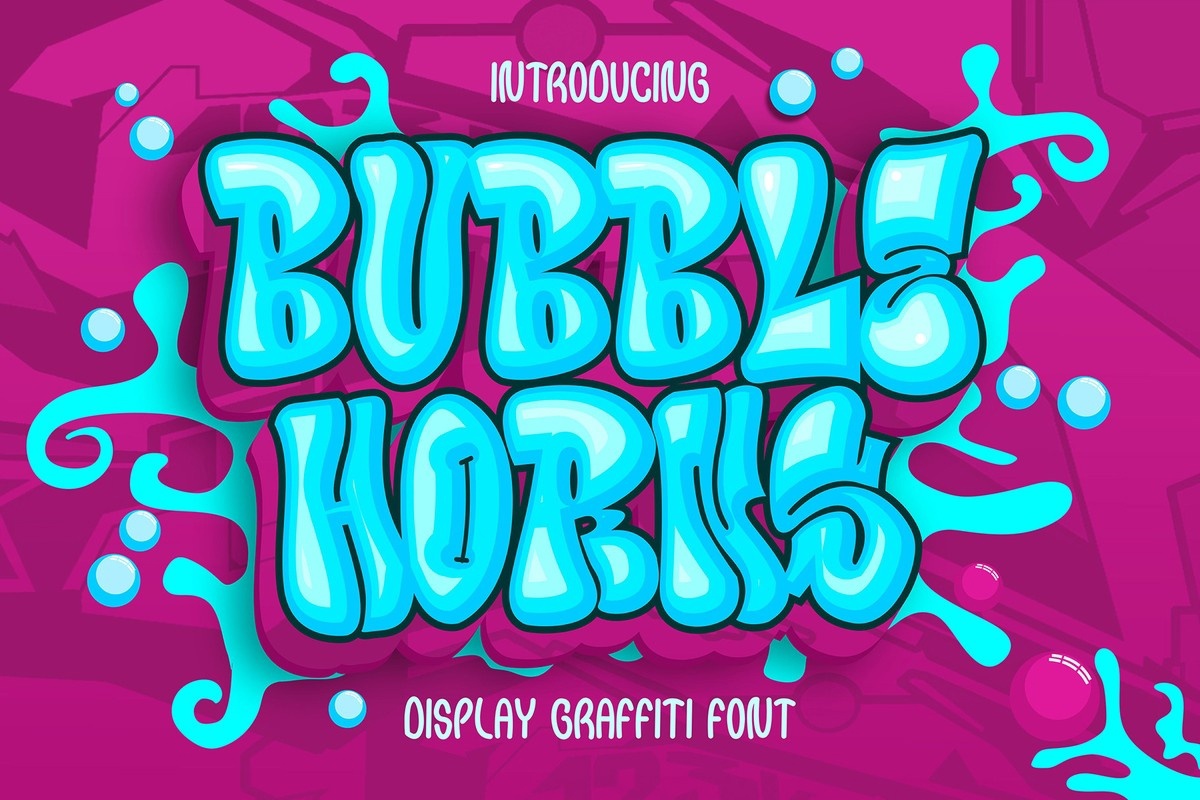 Schriftart Bubble Horns Graffiti
