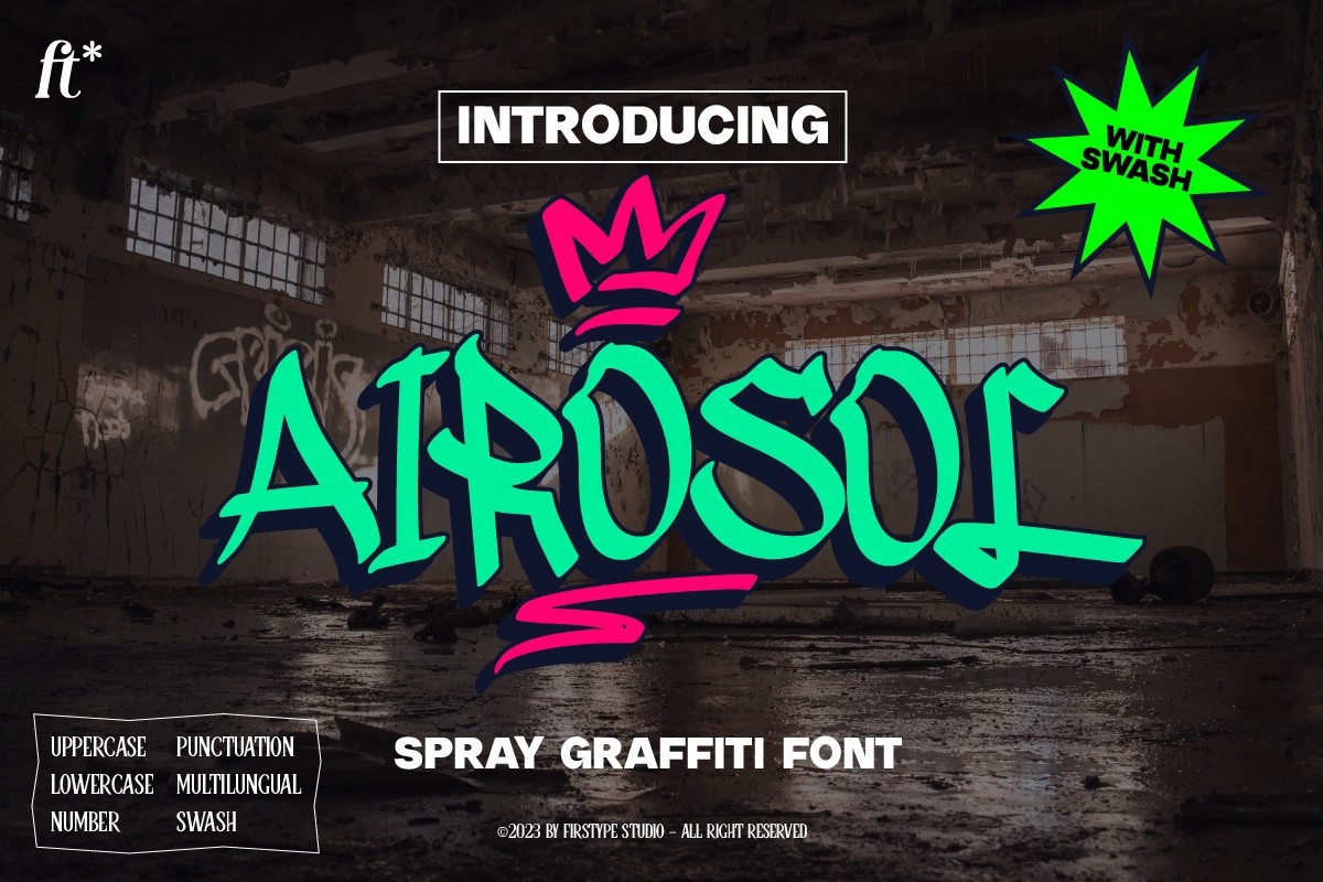 Schriftart Airosol Spray Graffiti