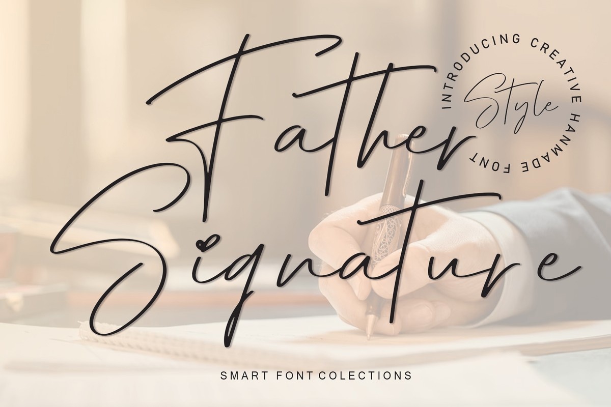 Schriftart Father Signature