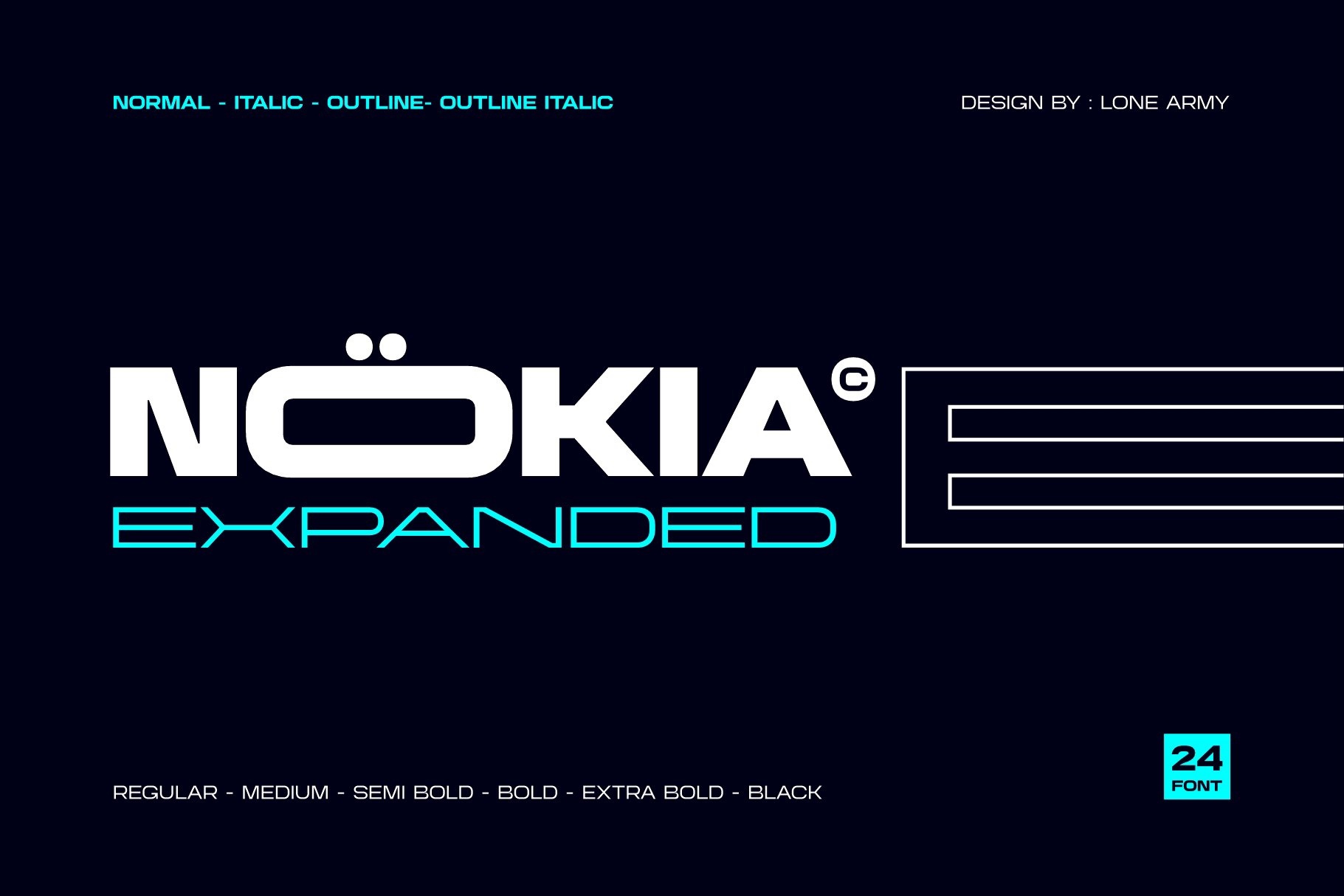 Schriftart Nokia Expanded