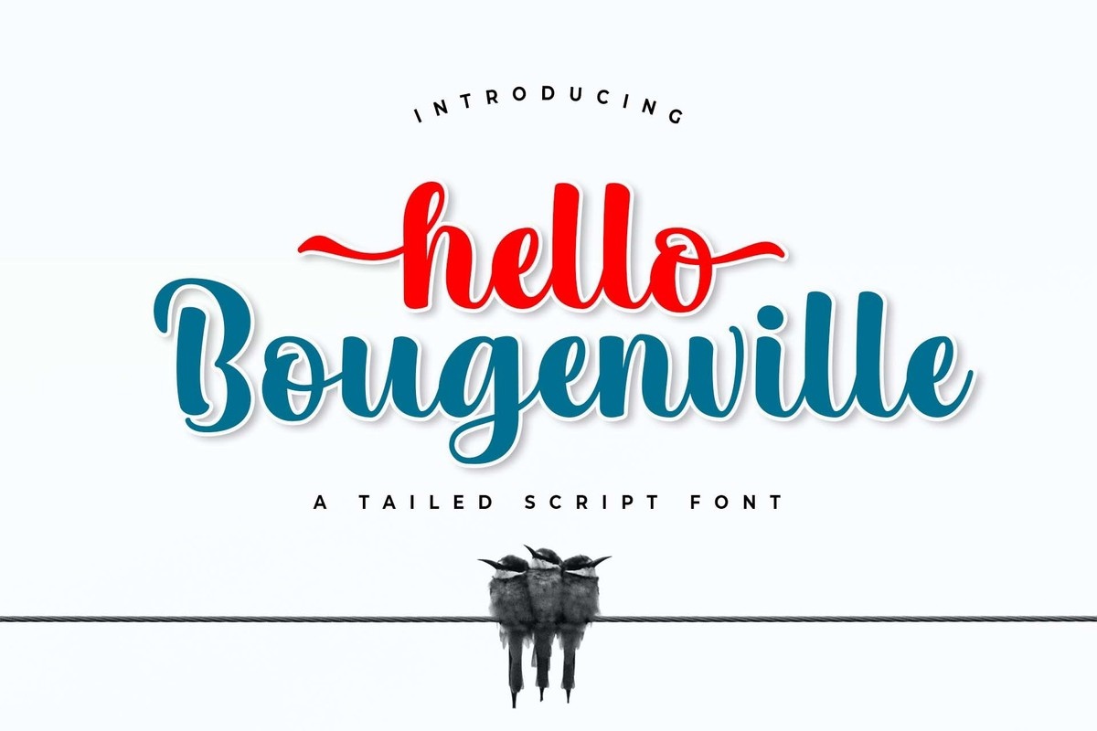 Schriftart Hello Bougenville