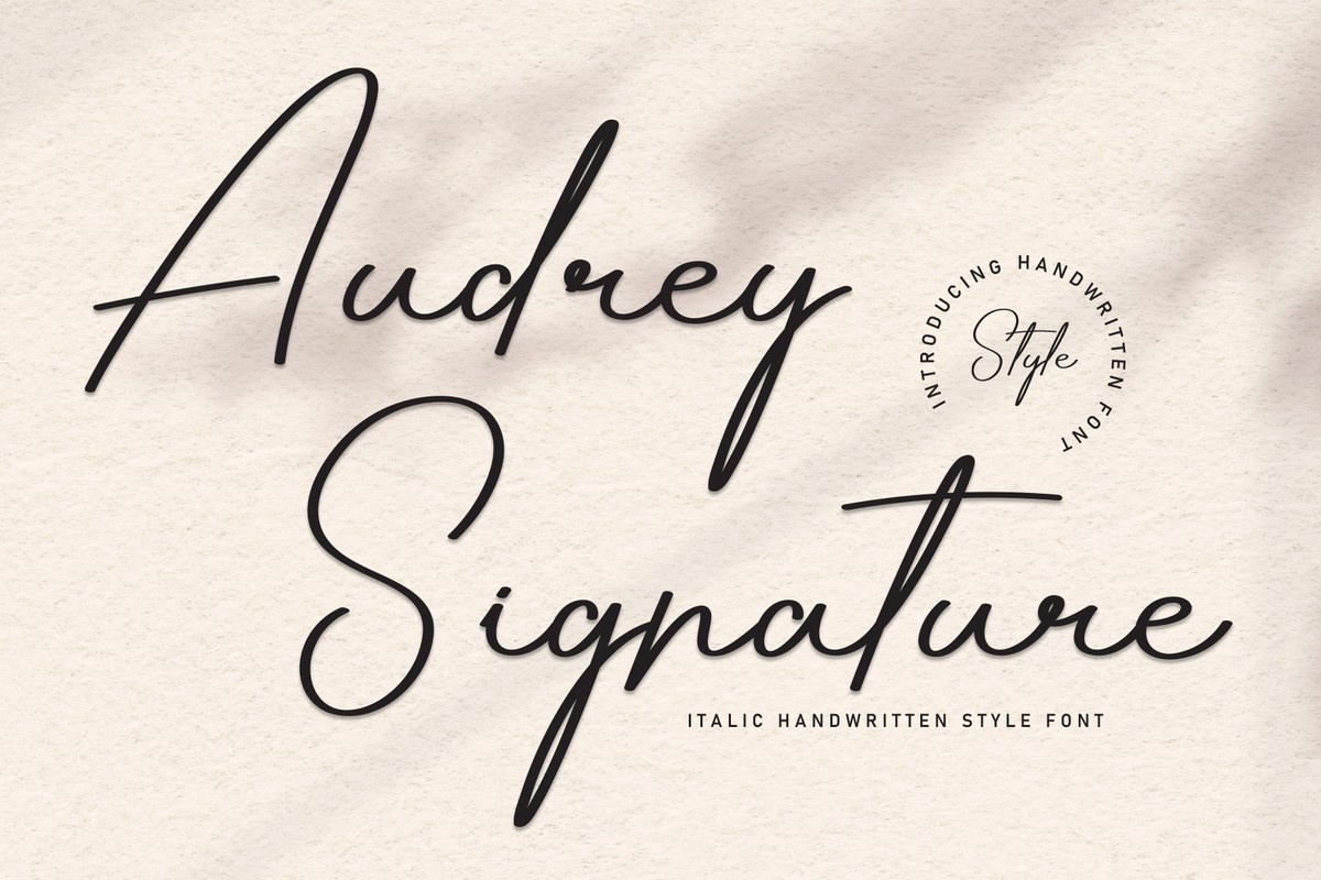 Schriftart Audrey Signature