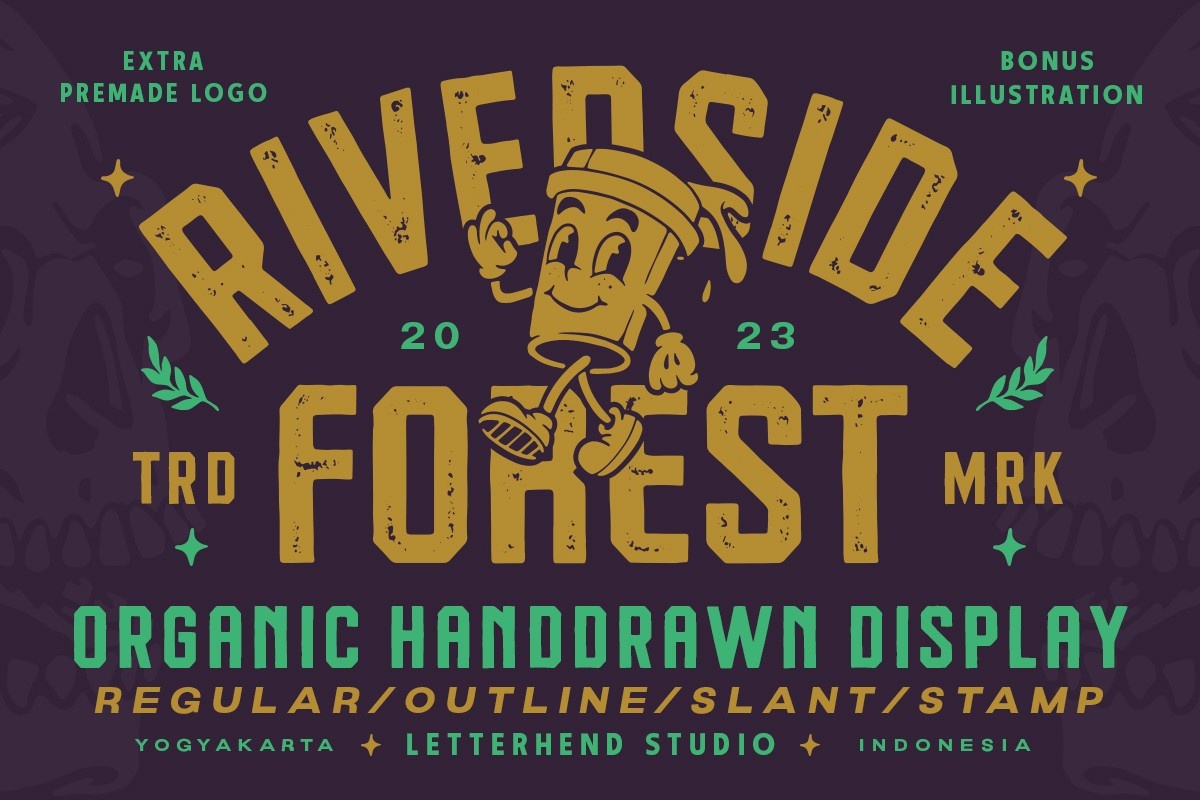 Schriftart Riverside Forest