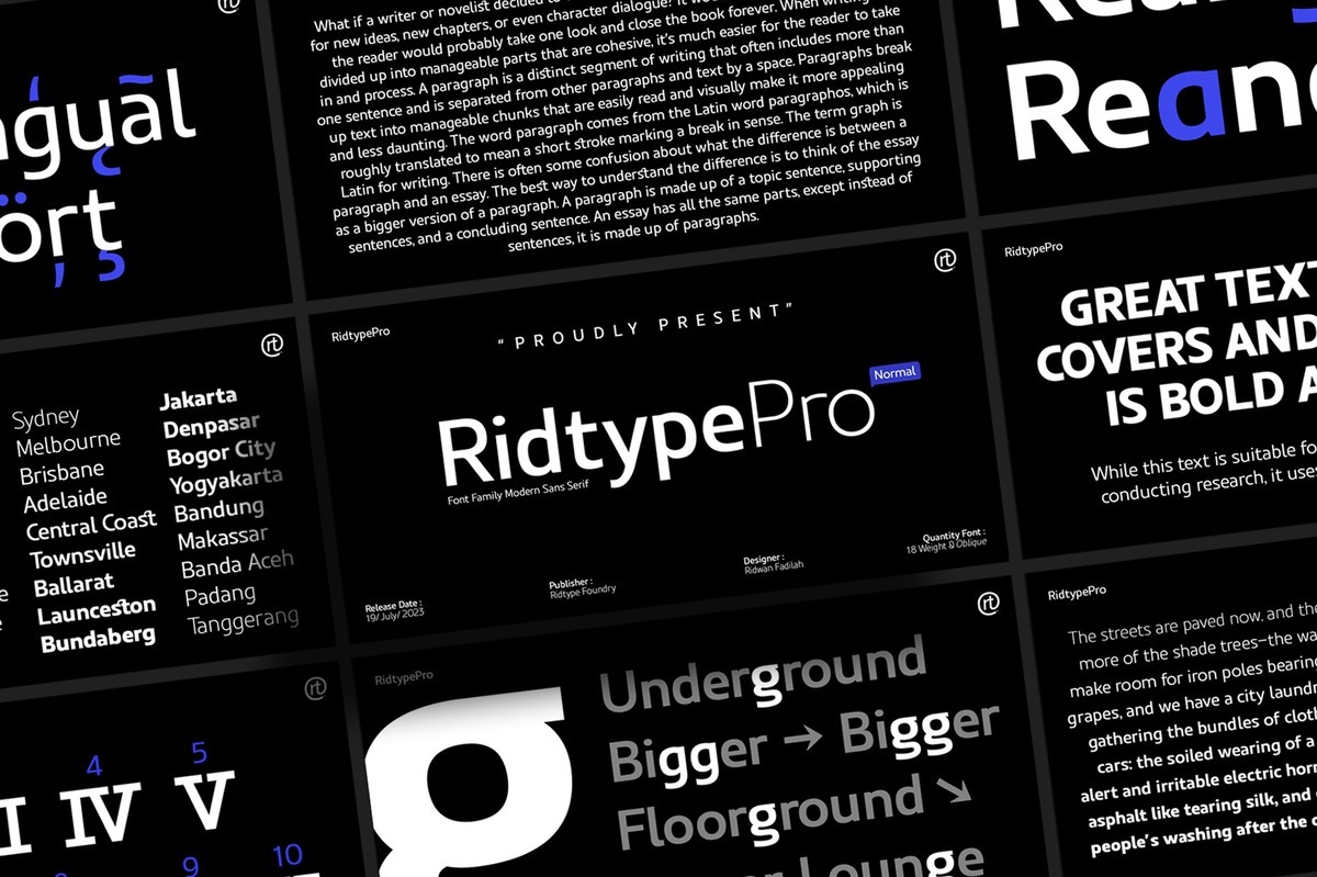 Schriftart Ridtype Pro