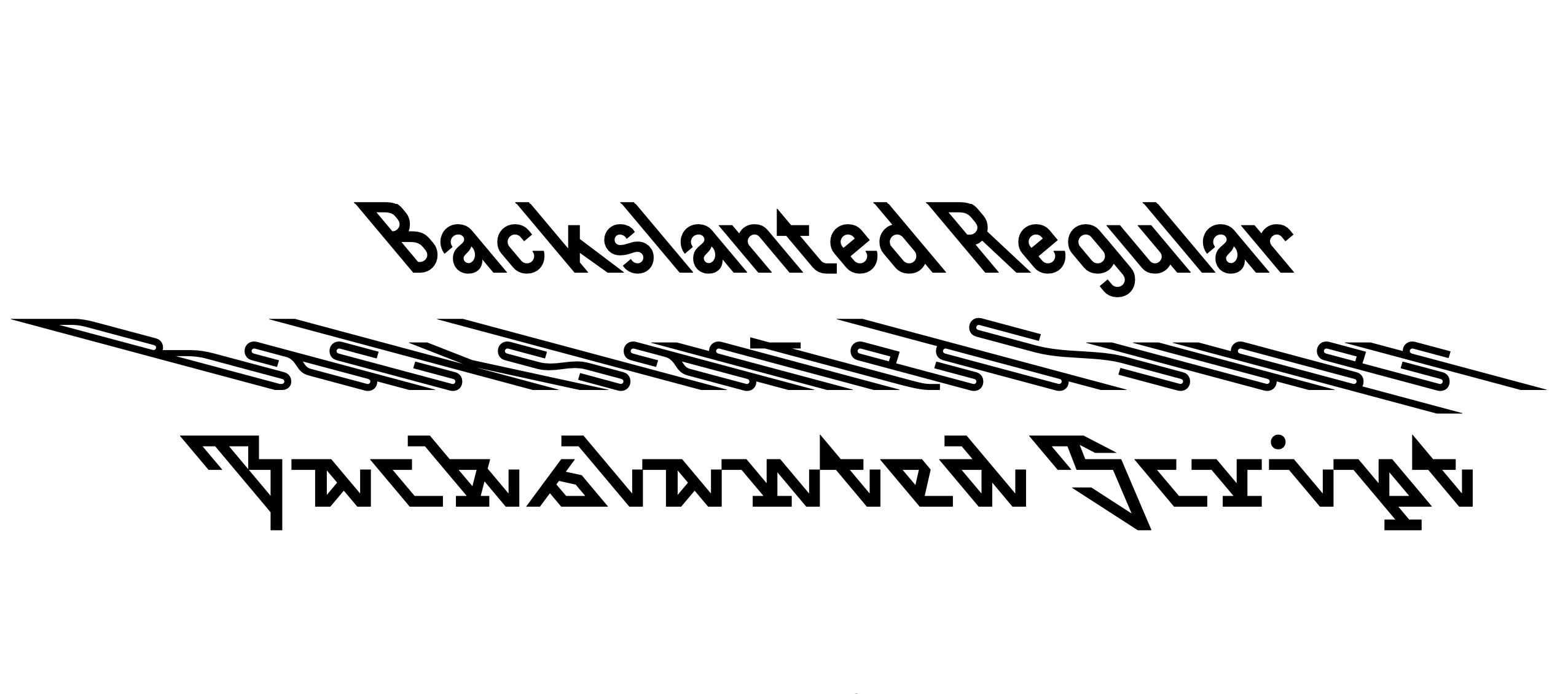 Schriftart Backslanted