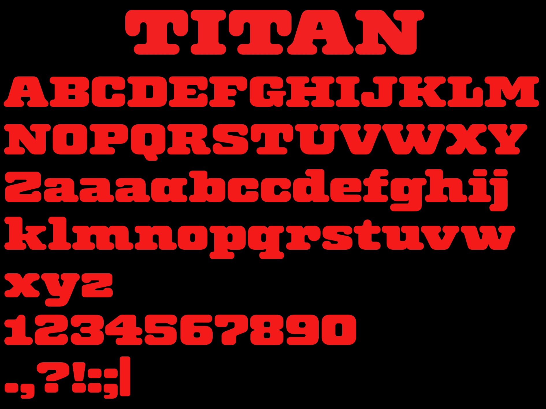 Schriftart Titan